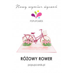 Różowy rower w tulipanach