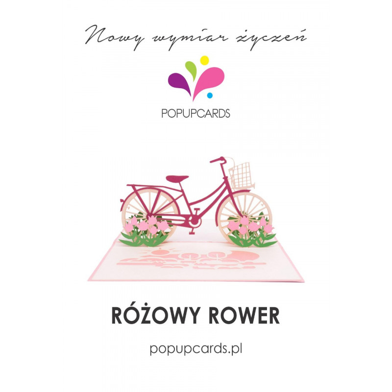 Różowy rower w tulipanach